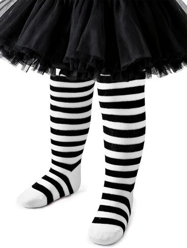 Zando Baby Tights Girl Leggings - جوارب طويلة للأطفال حديثي الولادة جوارب طويلة متماسكة بدون خياطة لباس ضيق للفتيات الرضع من 2 إلى 4T باللون الأبيض مع فيونكة in Kuwait