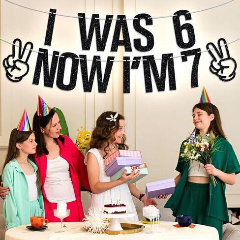 I Was 6 Now I'm 7 Banner, Bruh I'm 7, Hello Seven, Happy 7th Birthday Party Decorations Supplies for Boy Girl in Saudi Arabia