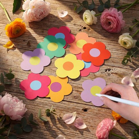 Fuutreo 108 Pcs Colorful Flower Cutouts Paper 3.5 Inch Spring Summer Bulletin Board Decorations Flowers Die Cut for Crafts DIY Teachers School Office Chalkboard Wall Decor in Saudi Arabia