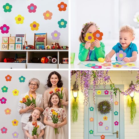 Fuutreo 108 Pcs Colorful Flower Cutouts Paper 3.5 Inch Spring Summer Bulletin Board Decorations Flowers Die Cut for Crafts DIY Teachers School Office Chalkboard Wall Decor in Saudi Arabia