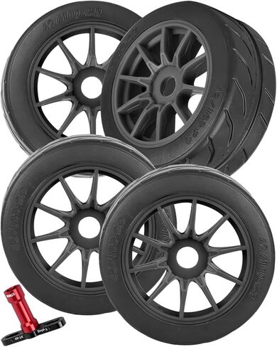 عجلات مطاطية RC لإطارات 1/7 Infraction 6S BLX، 1/8 Typhon 6S BLX، بلا حدود، عجلات الطرق السريعة، إطارات ناعمة لإطارات الشاحنات، 4 قطع باللون الأسود in Saudi Arabia