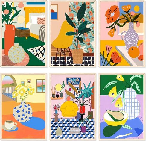 Paint by Numbers for Adult Kits, 6 Packs Flowers DIY Oil Painting by Number Kits for Adults Beginners on Canvas for Home Wall Decor Christmas Birthday Gifts 7.8x11.8 inch/20X30CM (No Frame) in Saudi Arabia