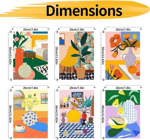 Paint by Numbers for Adult Kits, 6 Packs Flowers DIY Oil Painting by Number Kits for Adults Beginners on Canvas for Home Wall Decor Christmas Birthday Gifts 7.8x11.8 inch/20X30CM (No Frame) in Saudi Arabia