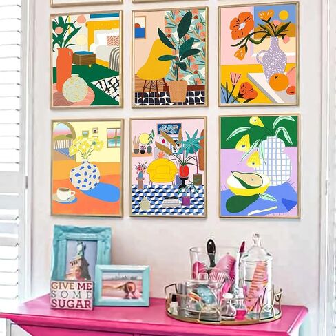 Paint by Numbers for Adult Kits, 6 Packs Flowers DIY Oil Painting by Number Kits for Adults Beginners on Canvas for Home Wall Decor Christmas Birthday Gifts 7.8x11.8 inch/20X30CM (No Frame) in Saudi Arabia