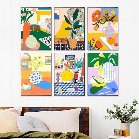 Paint by Numbers for Adult Kits, 6 Packs Flowers DIY Oil Painting by Number Kits for Adults Beginners on Canvas for Home Wall Decor Christmas Birthday Gifts 7.8x11.8 inch/20X30CM (No Frame) in Saudi Arabia