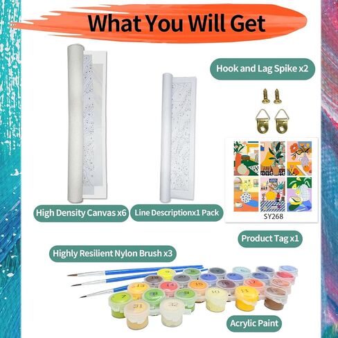 Paint by Numbers for Adult Kits, 6 Packs Flowers DIY Oil Painting by Number Kits for Adults Beginners on Canvas for Home Wall Decor Christmas Birthday Gifts 7.8x11.8 inch/20X30CM (No Frame) in Saudi Arabia