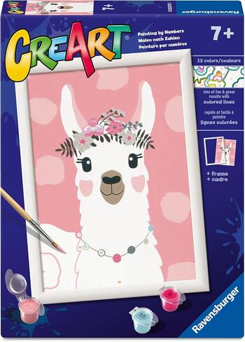 Ravensburger CreArt Drama Llama Paint by Numbers Kit for Kids - 12023079 - Painting Arts and Crafts for Ages 7 and Up in Saudi Arabia