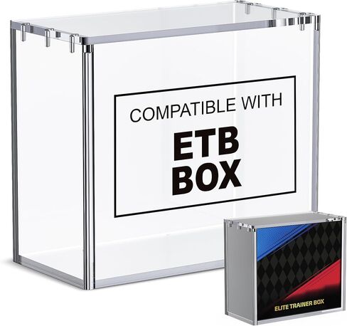 ETB Protector Case, 8mm + 5mm Thick Clear Acrylic Display Box with Strong Magnetic Lid, Moisture Resistant, Sturdy Storage & Display, Compatible with Elite Trainer Box (Box Not Included) in Saudi Arabia