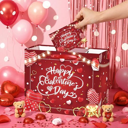 Galentine Gift Bag with Greeting Card and Tissue Paper Red Happy Galentine's Day Party Favor Bags Large Valentine's Day Gift Wrapping Paper Bag for Women Lady Girls Best Bestie Holiday Party Supplies in Saudi Arabia