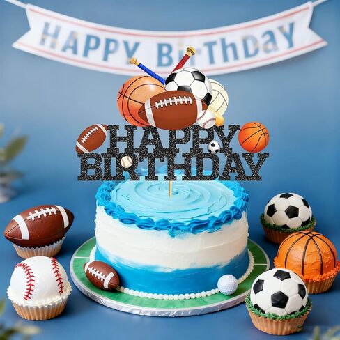 Sports Cake Topper Sports Cake Decorations Soccer Cake Topper Football Cake Decorations Birthday Decor for Sport in Saudi Arabia