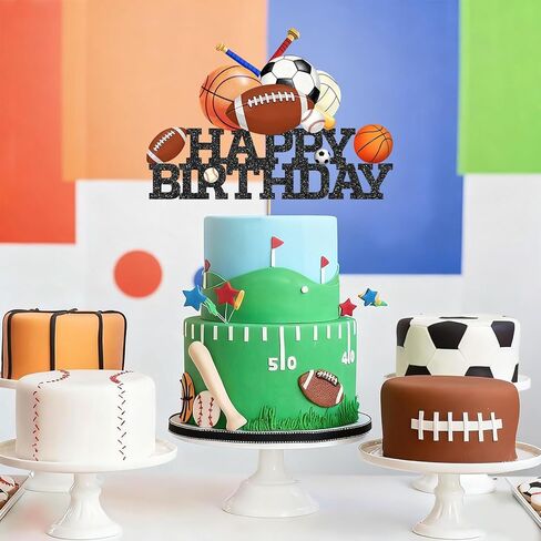 Sports Cake Topper Sports Cake Decorations Soccer Cake Topper Football Cake Decorations Birthday Decor for Sport in Saudi Arabia