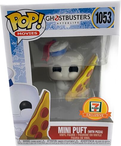 فانكو بوب! Ghostbuster Afterlife 7/11 حصريًا Mini Puft (مع بيتزا) #1053 - علبة أكريليك مجانية in Saudi Arabia