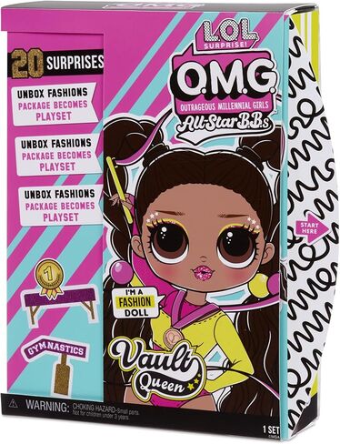 L.O.L. Surprise! OMG Sports Vault Queen Artistic Gymnastics Fashion Doll with 20 Surprises Including Sparkly Accessories & Reusable Playset, Posable - Gift for Kids, Toys for Girls Boys Ages 4 5 6 7+ in Saudi Arabia