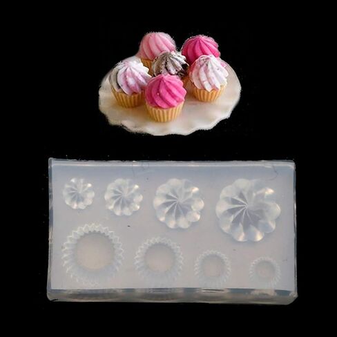 DIY Pendant,DIY 3D Glass Bottle Resin Mold Goblet Cup Simulated Food Mini Cake Silicone Mold, Clear, As the pictures shown in Saudi Arabia