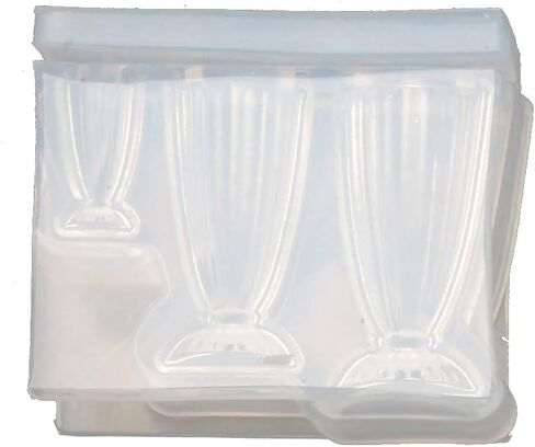 DIY Pendant,DIY 3D Glass Bottle Resin Mold Goblet Cup Simulated Food Mini Cake Silicone Mold, Clear, As the pictures shown in Saudi Arabia