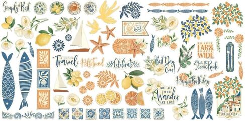 Graphic 45 Scenic Route Decorative Papers - 8x8 Paper Pack and Ephemera Die-Cuts in Saudi Arabia