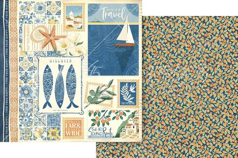 Graphic 45 Scenic Route Decorative Papers - 8x8 Paper Pack and Ephemera Die-Cuts in Saudi Arabia