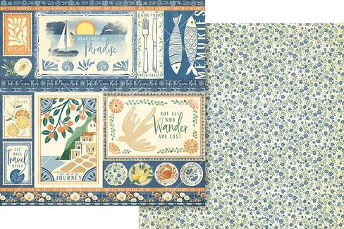 Graphic 45 Scenic Route Decorative Papers - 8x8 Paper Pack and Ephemera Die-Cuts in Saudi Arabia
