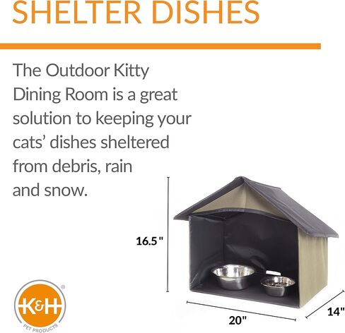 K&H Pet Products Outdoor Heated Kitty House, Heated Cat House for Outside Community Cats, Strays, and Ferals, Insulated Shelter, Warming Cold Weather House with Heated Pad for Winter, Olive/Olive in Saudi Arabia