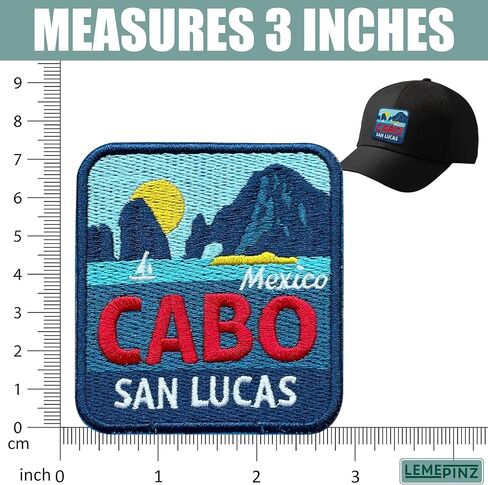 Cabo San Lucas 3 Inches Embroidery Patch, Iron On/Sew On Travel Embroidered Applique Patch, Travel Patches, Fabric Patches for Clothes Backpacks Hats, DIY Accessories Gifts for Travel Lovers in Saudi Arabia