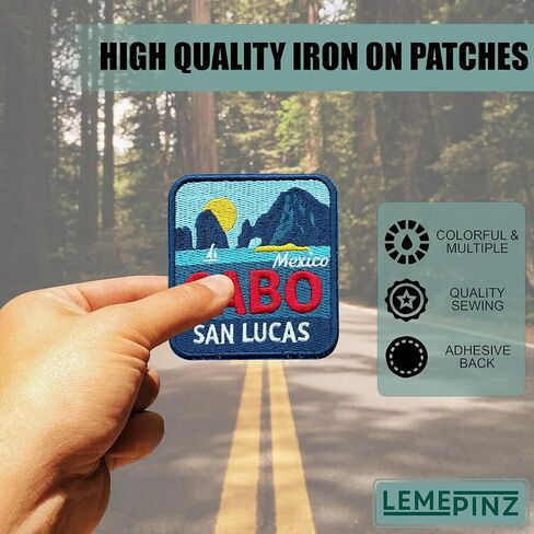 Cabo San Lucas 3 Inches Embroidery Patch, Iron On/Sew On Travel Embroidered Applique Patch, Travel Patches, Fabric Patches for Clothes Backpacks Hats, DIY Accessories Gifts for Travel Lovers in Saudi Arabia