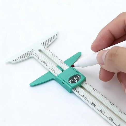5-in-1 Sliding Gauge Sewing Measuring Tool - 17.5cm Multipurpose Quilting Ruler with Adjustable Marker - Pack of 1 in Saudi Arabia