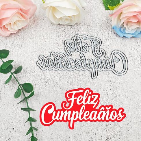 Español Feliz cumpleaños قطع يموت لصنع البطاقات طوابع إسبانية قطع يموت DIY بها بنفسك ورقة سكرابوكينغ الحرف النقش الزينة in Saudi Arabia