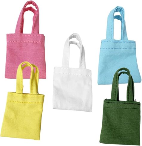 10pcs Miniature Canvas Bag Dollhouse Accessories Decorative Tote Bags for Dolls for Miniature Scenes and Keychain Use in Saudi Arabia