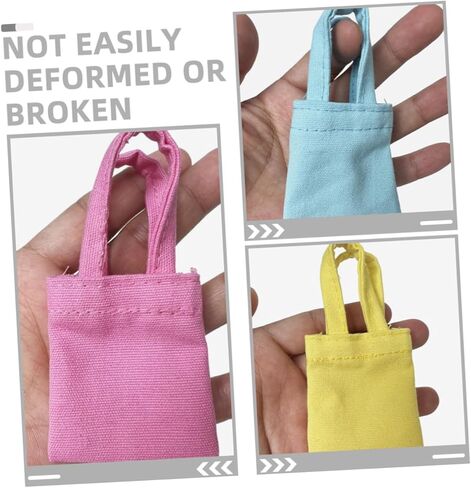 10pcs Miniature Canvas Bag Dollhouse Accessories Decorative Tote Bags for Dolls for Miniature Scenes and Keychain Use in Saudi Arabia