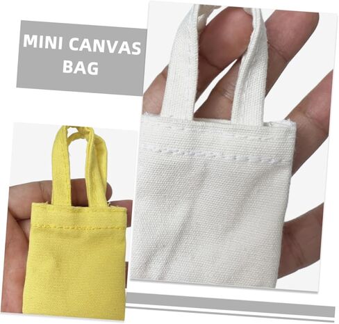 10pcs Miniature Canvas Bag Dollhouse Accessories Decorative Tote Bags for Dolls for Miniature Scenes and Keychain Use in Saudi Arabia