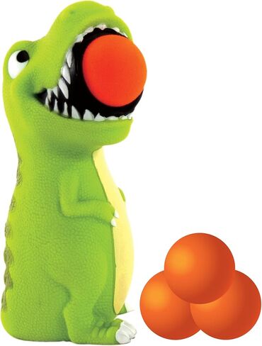 Hog Wild T-Rex Dinosaur Popper Toy - Pop Foam Balls Up to 20 Feet - 6 Balls Included - Age 4+ in Kuwait