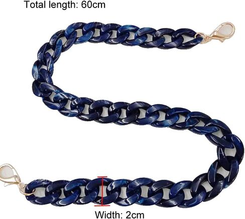 1 Piece 23.6" Resin Bag Strap with Lobster Claw Clasps Acrylic Handbag Chain Strap Acrylic Purse Handbag Chain Strap Replacement Chain Strap for Shoulder Bag Handbag Purse, Royal Blue in Saudi Arabia