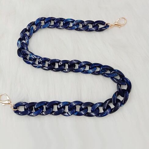 1 Piece 23.6" Resin Bag Strap with Lobster Claw Clasps Acrylic Handbag Chain Strap Acrylic Purse Handbag Chain Strap Replacement Chain Strap for Shoulder Bag Handbag Purse, Royal Blue in Saudi Arabia