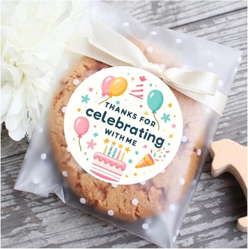 Birthday Party Thank You Stickers,Thanks for Celebrating with Me 24 Pack, Perfect for Birthday Parties Decoartion, Baby Showers, Favor Boxes, Goodie Bags, Popcorn Boxes and More in Saudi Arabia