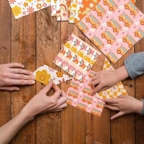 24 Sheets Orange Daisy Hippie Scrapbook Paper 12'' x 12'' Little Orange Daisy Boho Pattern Paper Pack Retro Boho Double-Sided Scrapbook Pack for Photo Albums, Gift Wrapping, Journal Decoration in Saudi Arabia