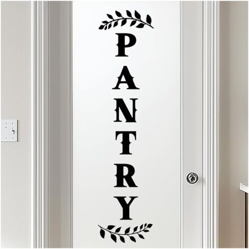 Pantry Door Decal – Black Vinyl Kitchen Wall Sticker – Farmhouse Pantry Sign for Cabinet or Glass Door, 4.3 x 18 Inch in Saudi Arabia
