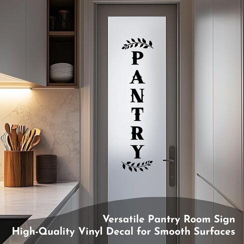 Pantry Door Decal – Black Vinyl Kitchen Wall Sticker – Farmhouse Pantry Sign for Cabinet or Glass Door, 4.3 x 18 Inch in Saudi Arabia