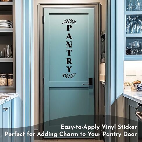 Pantry Door Decal – Black Vinyl Kitchen Wall Sticker – Farmhouse Pantry Sign for Cabinet or Glass Door, 4.3 x 18 Inch in Saudi Arabia