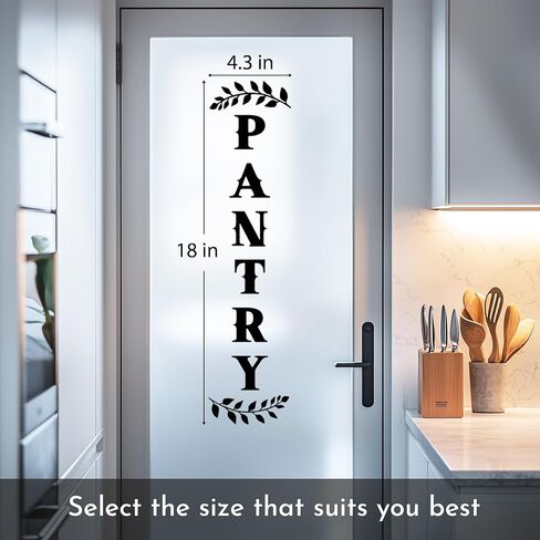 Pantry Door Decal – Black Vinyl Kitchen Wall Sticker – Farmhouse Pantry Sign for Cabinet or Glass Door, 4.3 x 18 Inch in Saudi Arabia