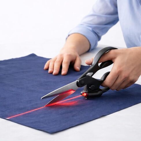 Laser Guided Scissors for Fabric Cutting, Precision Laser Guide for Flawless Straight Cuts, Ergonomic Comfort Grip Sharp Dressmaking Sewing Scissors for Quilting, Crafting in Saudi Arabia