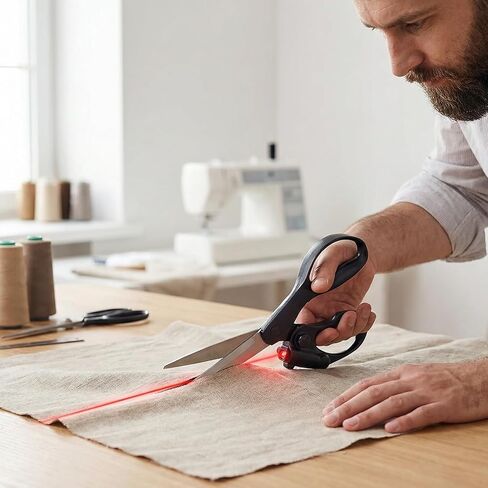 Laser Guided Scissors for Fabric Cutting, Precision Laser Guide for Flawless Straight Cuts, Ergonomic Comfort Grip Sharp Dressmaking Sewing Scissors for Quilting, Crafting in Saudi Arabia