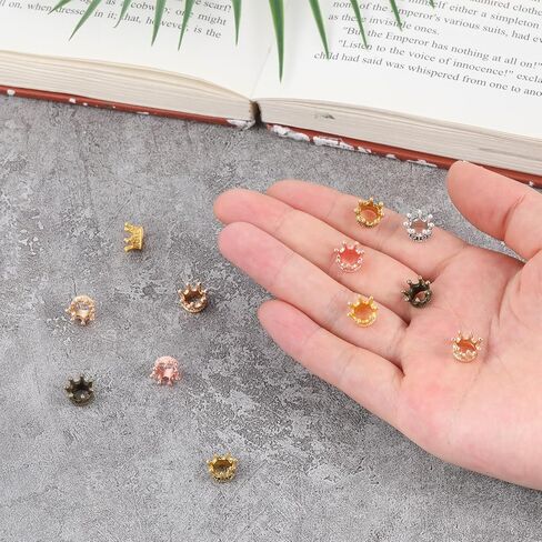 30 PCS Mini Crowns for Crafts, Mixed Color Vintage Crown Charms 3D Alloy King Crown‘s Beads Large Hole Spacer Beads for DIY Crafts Jewelry Necklace Making Supplies in Saudi Arabia