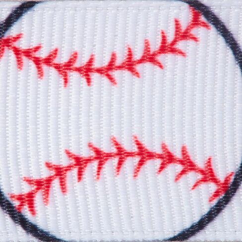 Offray 453955 7/8" Wide Grosgrain Ribbon for Gift Wrapping, Decoration, and Crafts, Two Pack of 3-Yard Spools, Baseball Pattern in Kuwait