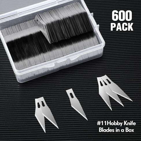Zhehao 600 Pcs Knife Blades 11 High Carbon Steel Blades Bulk Hobby Art Refill #11 Precision Knife Replacement with Storage Case for Scrapbooking Cutting Stencils Wood Carving in Saudi Arabia