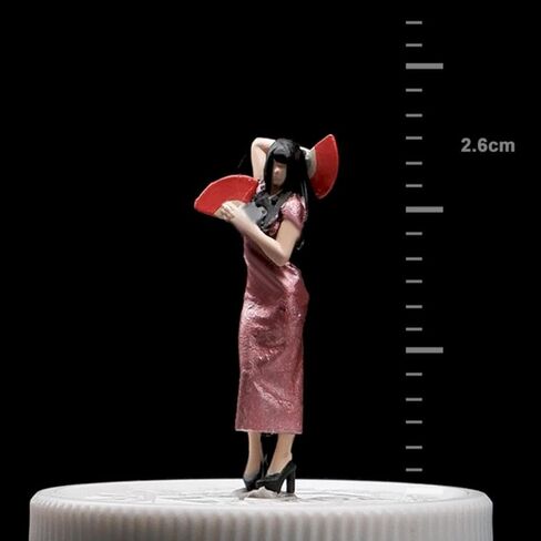 1/64 Cheongsam Woman Figure Model Diorama Scenery Trains Architectural Resin Figurine in Kuwait