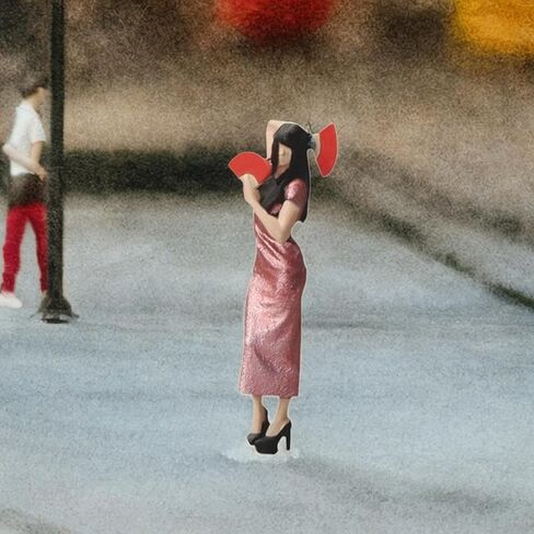 1/64 Cheongsam Woman Figure Model Diorama Scenery Trains Architectural Resin Figurine in Kuwait