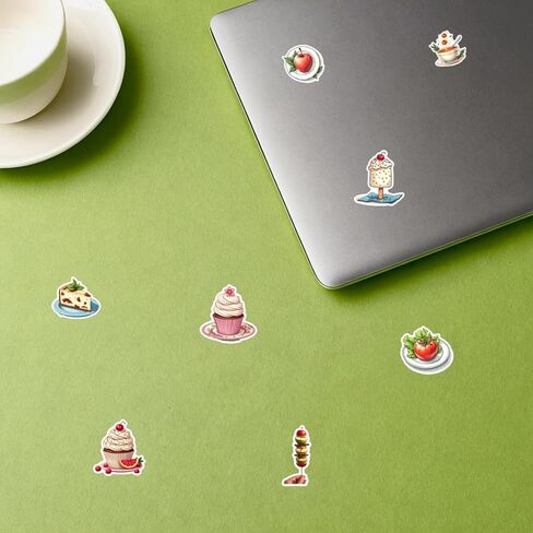 100 PCS Waterproof Vinyl Fast Food Stickers Cute Dessert Decals for Laptops Skateboards Water Bottles Aesthetic Graffiti Kawaii Stickers Pack for Teens Adults Kids in Saudi Arabia