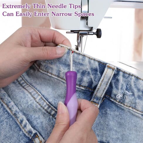 2Pcs Seam Rippers for Sewing Thread Ripper Ergonomic Grip Thread Stitch Remover Tool Embroidery Removal Tool for Sewing Crafting Knitting Embroidery Supplies (Purple+Green) in Saudi Arabia