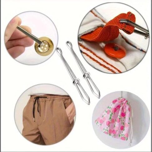 2/4Pcs Elastic Band Threader Clip Metal Sewing Guide for DIY, Belt Guide Needle Tool for Trousers Waistbands Elastic Repair, 2PCS in Saudi Arabia