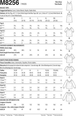 McCall's M8256A Learn to Sew Misses' Pullover Top Sewing Pattern Kit, Code M8256, Sizes XS-S-M-L-XL-XXL in Saudi Arabia